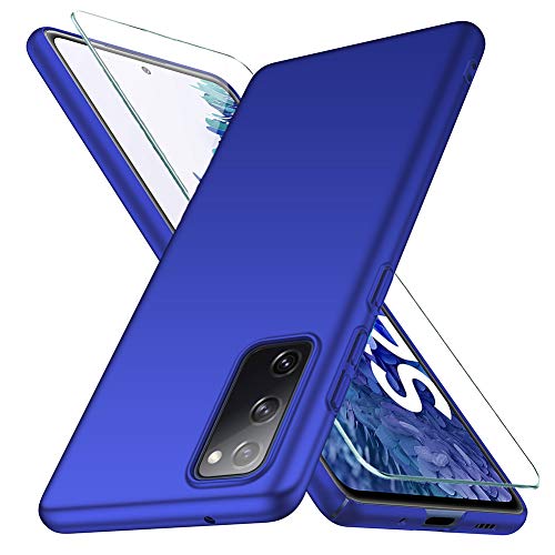 YIIWAY Samsung Galaxy S20 FE 4G / 5G Hülle + Schutzfolie, Blau Sehr Dünn Schutz Hülle Handyhülle Harte Schutzhülle Case für Samsung Galaxy S20 FE 4G / 5G YW41783 von YIIWAY