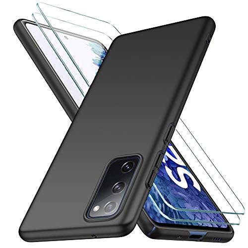 YIIWAY Samsung Galaxy S20 FE 4G / 5G Hülle + Schutzfolie, Schwarz Sehr Dünn Schutz Hülle Handyhülle Harte Schutzhülle Case für Samsung Galaxy S20 FE 4G / 5G YW41779 von YIIWAY