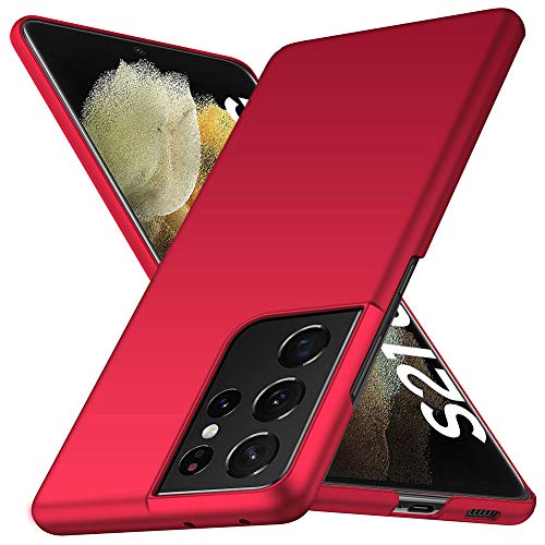 YIIWAY Samsung Galaxy S21 Ultra 5G Hülle, Rot Sehr Dünn Schutz Hülle Handyhülle Harte Schutzhülle Case für Samsung Galaxy S21 Ultra 5G (6.8") YW42132 von YIIWAY
