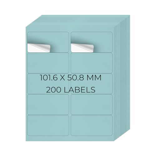 YIKIADA Blau Universal Etiketten 50,8 × 101,6 MM Vinyl Selbstklebend Ablösbar Blanko Aufkleber Bedruckbar Namenaufkleber Büro Adressetiketten für Tintenstrahl- und Laserdruckern 200 Stück YIKIADA Blau Universal Etiketten 50,8 × 101,6 MM Vinyl Selbstklebend Ablösbar Blanko Aufkleber Bedruckbar Namenaufkleber Büro Adressetiketten für Tintenstrahl- und Laserdruckern 200 Stück von YIKIADA