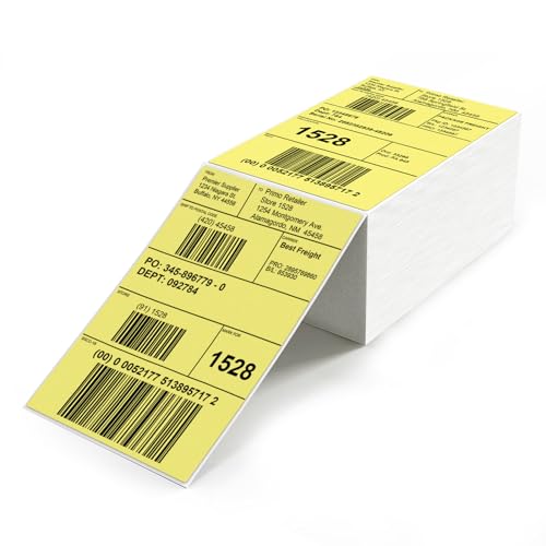 YIKIADA Gelb Versandetiketten 4 X 6 Zoll Vinyl Selbstklebend Thermo Aufkleber Wasserdicht Perforierte Thermo Direkt Etiketten für Büro Lager Haus 500 Stück YIKIADA Gelb Versandetiketten 4 X 6 Zoll Vinyl Selbstklebend Thermo Aufkleber Wasserdicht Perforierte Thermo Direkt Etiketten für Büro Lager Haus 500 Stück von YIKIADA