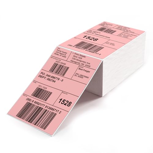 YIKIADA Rosa Versandetiketten 4 X 6 Zoll Vinyl Selbstklebend Thermo Aufkleber Wasserdicht Perforierte Thermo Direkt Etiketten für Büro Lager Haus 500 Stück YIKIADA Rosa Versandetiketten 4 X 6 Zoll Vinyl Selbstklebend Thermo Aufkleber Wasserdicht Perforierte Thermo Direkt Etiketten für Büro Lager Haus 500 Stück von YIKIADA