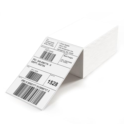 YIKIADA Weiß Versandetiketten 4 X 6 Zoll Vinyl Selbstklebend Thermo Aufkleber Wasserdicht Perforierte Thermo Direkt Etiketten für Büro Lager Haus 500 Stück YIKIADA Weiß Versandetiketten 4 X 6 Zoll Vinyl Selbstklebend Thermo Aufkleber Wasserdicht Perforierte Thermo Direkt Etiketten für Büro Lager Haus 500 Stück von YIKIADA