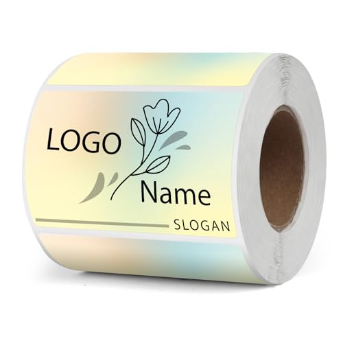 YIKIADA Gelb Farbverlauf Thermo Etiketten Vinyl 50 × 76 mm Selbstklebend Rolle Adressaufkleber Wasserdicht Drucker Aufkleber für Logo Barcode QR Code Name 500 Stück von YIKIADA