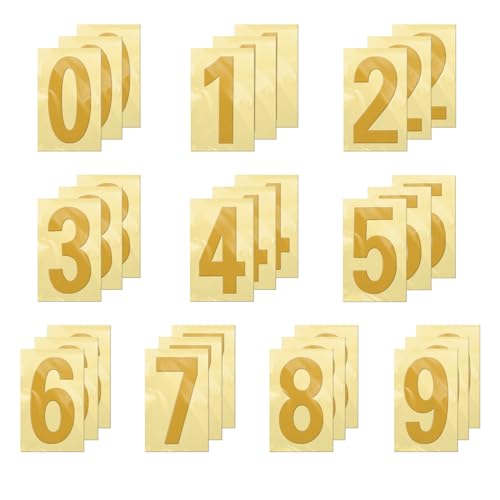 YIKIADA Gold 1-9 Zahlen Aufkleber 10 × 5 cm Vinyl Wasserdicht Reflektierend Schilder Selbstklebend Wetterfest Briefkasten Etiketten Hausnummer für Postkasten Tür Fenster 30 Stück YIKIADA Gold 1-9 Zahlen Aufkleber 10 × 5 cm Vinyl Wasserdicht Reflektierend Schilder Selbstklebend Wetterfest Briefkasten Etiketten Hausnummer für Postkasten Tür Fenster 30 Stück von YIKIADA