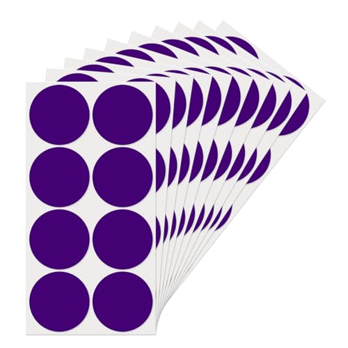 Violett Runde 50 mm Punkte aufkleber Selbstklebende Markierungspunkte Wasserdicht Klebepunkte Aufkleber Kleine Farbkodierung Etiketten 80 Stück Violett Runde 50 mm Punkte aufkleber Selbstklebende Markierungspunkte Wasserdicht Klebepunkte Aufkleber Kleine Farbkodierung Etiketten 80 Stück von YIKIADA