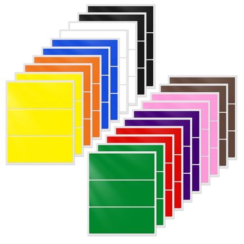 YIKIADA 10 Farben Rechteckig 102 × 51 mm Etiketten Bunt Selbstklebend Farbig Aufkleber Beschreibbar Marmeladen Klebeetiketten für Lager Büro 60 Stück von YIKIADA