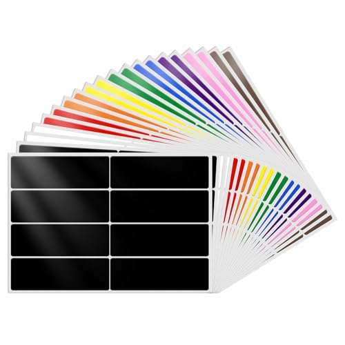 YIKIADA 10 Farben Rechteckig 25 × 75 mm Etiketten Bunt Selbstklebend Farbig Aufkleber Beschreibbar Marmeladen Klebeetiketten für Lager Büro 160 Stück von YIKIADA