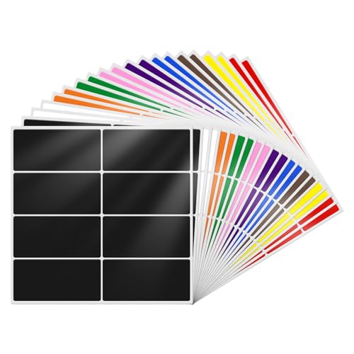 YIKIADA 10 Farben Rechteckig 40 x 19 mm Etiketten Bunt Selbstklebend Farbig Aufkleber Beschreibbar Marmeladen Klebeetiketten für Lager Büro 160 Stück von YIKIADA