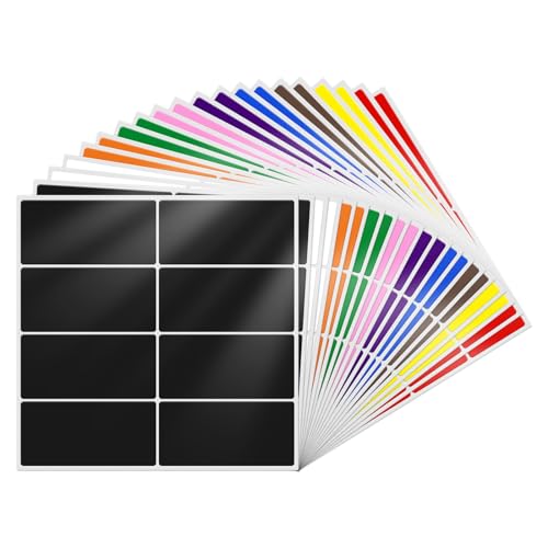YIKIADA 10 Farben Rechteckig 40 × 19 mm Etiketten Bunt Selbstklebend Farbig Aufkleber Beschreibbar Marmeladen Klebeetiketten für Lager Büro 160 Stück von YIKIADA