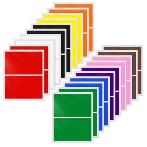 YIKIADA 10 Farben Rechteckig 75 × 50 mm Etiketten Bunt Selbstklebend Farbig Aufkleber Beschreibbar Marmeladen Klebeetiketten für Lager Büro 40 Stück von YIKIADA