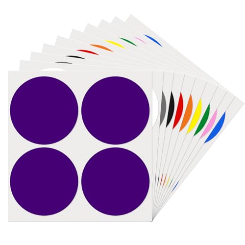 YIKIADA 10 Farben Runde 100 mm Punktaufkleber Bunt Klebepunkte Selbstklebend Farbig Aufkleber Markierungspunkte Etiketten für Lager Büro 40 Stück von YIKIADA