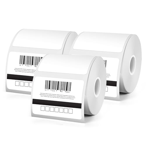 YIKIADA 900 Stück Weiß Thermo-Etiketten 40 × 30 mm Wasserdichtes Vinyl Selbstklebend Rechteckig Aufkleber für Haus Büro Adresse mit M110 M220 T50M Thermo-Etikettendrucker von YIKIADA