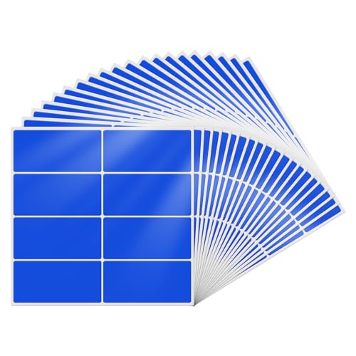 YIKIADA Blau Etiketten 40 x 19 mm Rechteckig Selbstklebend Klebeetiketten Wasserdicht Aufkleber für Marmelade Beschriften Adressetiketten 160 Stück von YIKIADA