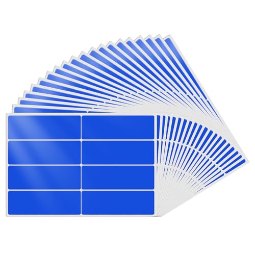 YIKIADA Blau Etiketten 75 x 25 mm Rechteckig Selbstklebend Klebeetiketten Wasserdicht Aufkleber für Marmelade Beschriften Adressetiketten 160 Stück von YIKIADA