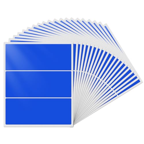 YIKIADA Blau Rechteckig Etiketten 102 x 51 mm Selbstklebend Groß Lager Klebeetiketten Wasserdicht Aufkleber für Marmelade Beschriften Adressetiketten 60 Stück von YIKIADA