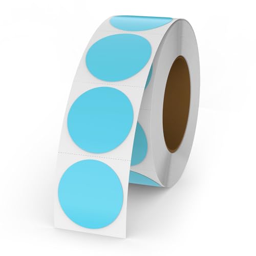 YIKIADA Blau Runde Thermoetikett Vinyl 25 mm Selbstklebend Rolle Adressaufkleber Wasserdicht Punkt Aufkleber für Logo Barcode Preis Versand 500 Stück von YIKIADA