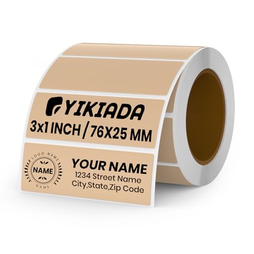 YIKIADA Braun Thermoetikett Vinyl 25 × 76 mm Rolle Rechteck Selbstklebend Adressaufkleber Wasserdicht Beschriften Name Aufkleber für Barcode QR Code UPC 500 Stück YIKIADA Braun Thermoetikett Vinyl 25 × 76 mm Rolle Rechteck Selbstklebend Adressaufkleber Wasserdicht Beschriften Name Aufkleber für Barcode QR Code UPC 500 Stück von YIKIADA