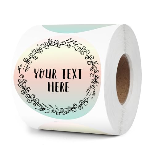 YIKIADA Farbverlauf Punkte Thermo Etiketten Vinyl 76 mm Selbstklebend Rolle Adressaufkleber Wasserdicht Drucker Aufkleber für Logo Barcode QR Code Name 500 Stück von YIKIADA