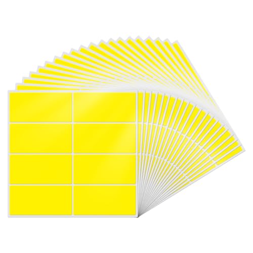 YIKIADA Gelb Etiketten 40 x 19 mm Rechteckig Selbstklebend Klebeetiketten Wasserdicht Aufkleber für Marmelade Beschriften Adressetiketten 160 Stück von YIKIADA