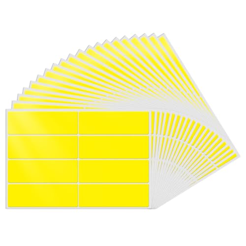 YIKIADA Gelb Etiketten 75 x 25 mm Rechteckig Selbstklebend Klebeetiketten Wasserdicht Aufkleber für Marmelade Beschriften Adressetiketten 160 Stück von YIKIADA