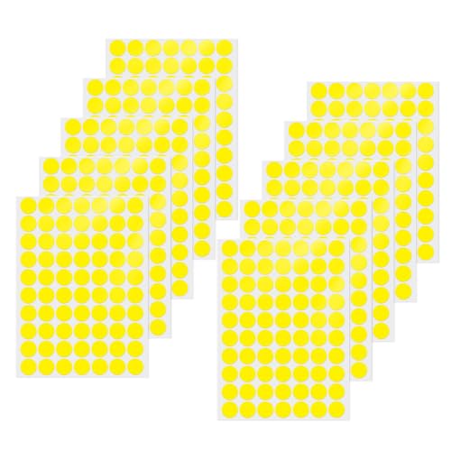 YIKIADA Gelb Klebepunkte Aufkleber 25 mm Vinyl Selbstklebende Abnehmbar Runde Etiketten Wasserdicht Punktaufkleber für Büro 700 Stück von YIKIADA