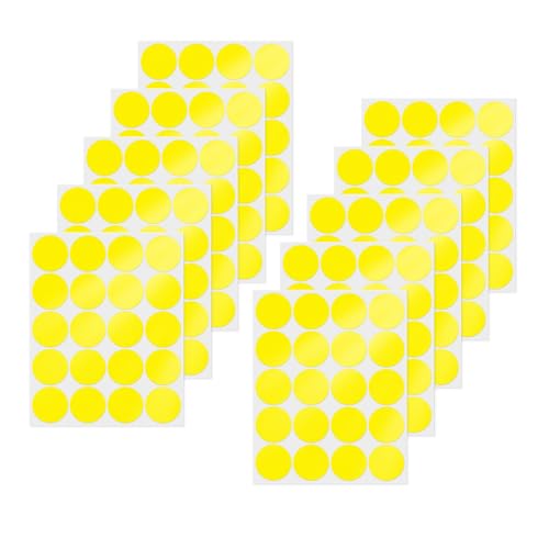 YIKIADA Gelb Klebepunkte Aufkleber 50 mm Vinyl Selbstklebende Abnehmbar Runde Etiketten Wasserdicht Punktaufkleber für Büro 200 Stück von YIKIADA