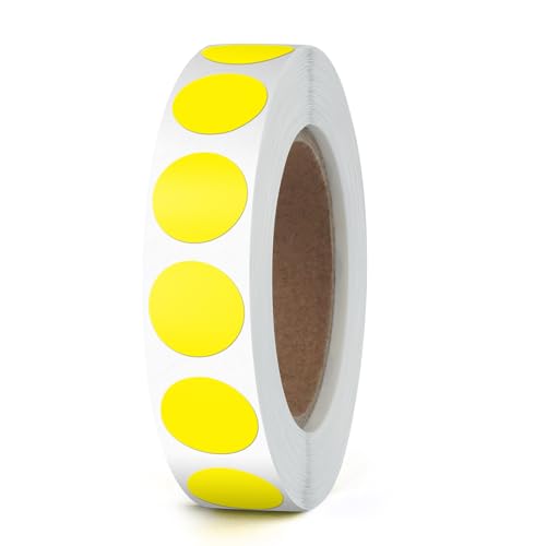YIKIADA Gelb Punktaufkleber 13 mm Rolle Runde Selbstklebende Markierungspunkte Wasserdicht Etiketten 1000 Stück von YIKIADA