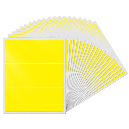 YIKIADA Gelb Rechteckig Etiketten 102 x 51 mm Selbstklebend Groß Lager Klebeetiketten Wasserdicht Aufkleber für Marmelade Beschriften Adressetiketten 60 Stück von YIKIADA