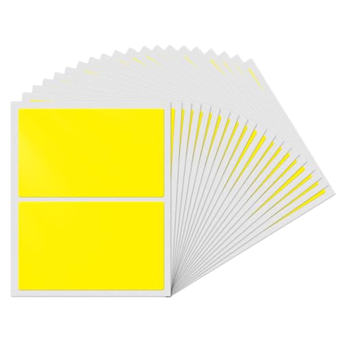 YIKIADA Gelb Rechteckig Etiketten 75 x 50 mm Selbstklebend Groß Lager Klebeetiketten Wasserdicht Aufkleber für Marmelade Beschriften Adressetiketten 40 Stück von YIKIADA