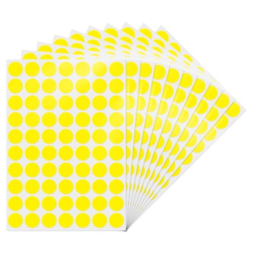 YIKIADA Gelb Runde 19 mm Punktaufkleber Selbstklebende Markierungspunkte Wasserdicht Klebepunkte Aufkleber Kleine Farbkodierung Etiketten 700 Stück von YIKIADA