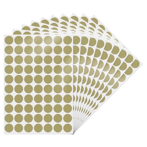 YIKIADA Gold Runde 19 mm Punktaufkleber Selbstklebende Markierungspunkte Wasserdicht Klebepunkte Aufkleber Kleine Farbkodierung Etiketten 700 Stück von YIKIADA