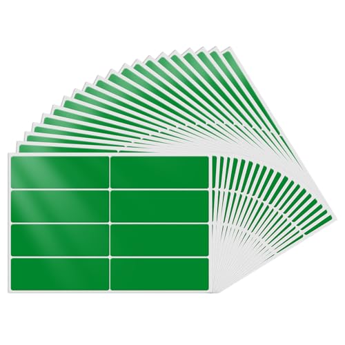 YIKIADA Grün Etiketten 75 x 25 mm Rechteckig Selbstklebend Klebeetiketten Wasserdicht Aufkleber für Marmelade Beschriften Adressetiketten 160 Stück von YIKIADA