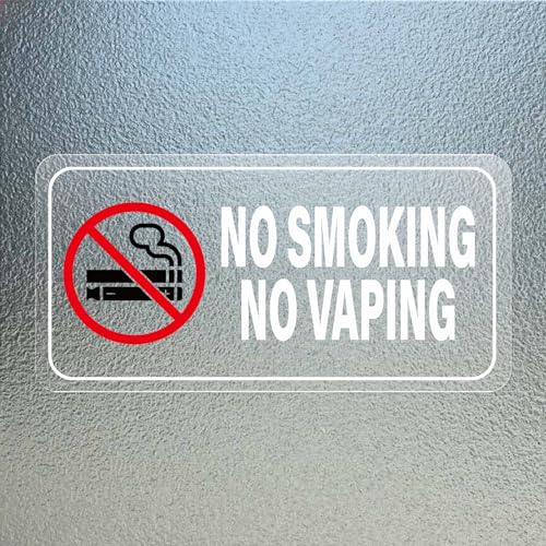 YIKIADA No Smoking No Vaping Schild Vinyl 10 X 5 CM Selbstklebend Rauchen Verboten Aufkleber Rauchverbot Warnzeichen Zigaretten Verbotszeichen für Außen und Innen 10 Stück von YIKIADA