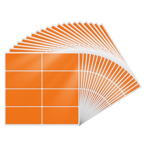 YIKIADA Orange Etiketten 40 x 19 mm Rechteckig Selbstklebend Klebeetiketten Wasserdicht Aufkleber für Marmelade Beschriften Adressetiketten 160 Stück von YIKIADA