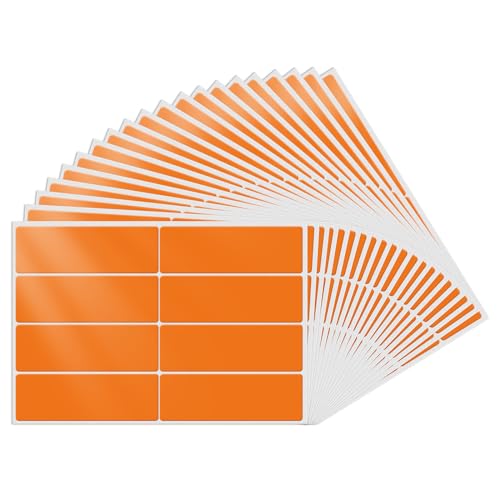 YIKIADA Orange Etiketten 75 x 25 mm Rechteckig Selbstklebend Klebeetiketten Wasserdicht Aufkleber für Marmelade Beschriften Adressetiketten 160 Stück von YIKIADA
