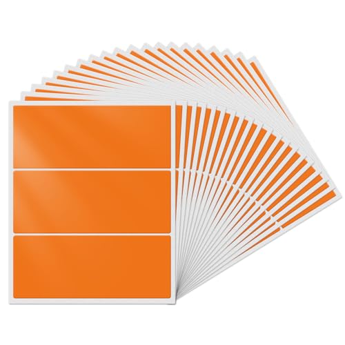 YIKIADA Orange Rechteckig Etiketten 102 x 51 mm Selbstklebend Groß Lager Klebeetiketten Wasserdicht Aufkleber für Marmelade Beschriften Adressetiketten 60 Stück von YIKIADA