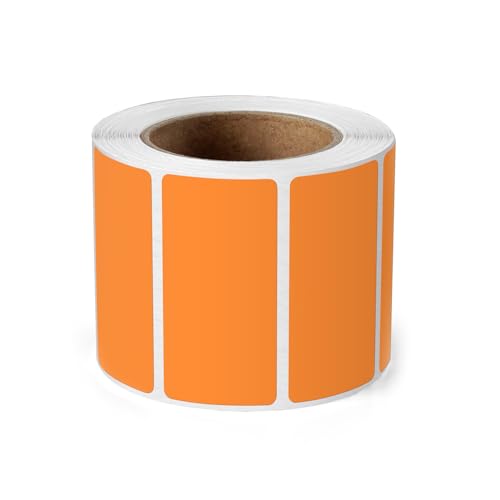 YIKIADA Orange Thermo-Etikett Vinyl 25 x 50 mm Rolle Rechteckig Selbstklebend Adressaufkleber Wasserdicht Aufkleber für Name Barcode QR Code DIY 500 Stück von YIKIADA