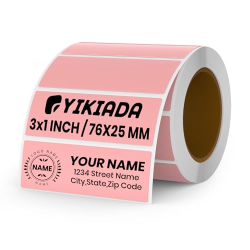 YIKIADA Rosa Thermoetikett Vinyl 25 × 76 mm Rolle Rechteck Selbstklebend Adressaufkleber Wasserdicht Beschriften Name Aufkleber für Barcode QR Code UPC 500 Stück YIKIADA Rosa Thermoetikett Vinyl 25 × 76 mm Rolle Rechteck Selbstklebend Adressaufkleber Wasserdicht Beschriften Name Aufkleber für Barcode QR Code UPC 500 Stück von YIKIADA