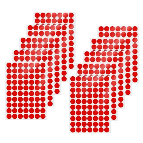 YIKIADA Rot Klebepunkte Aufkleber 25 mm Vinyl Selbstklebende Abnehmbar Runde Etiketten Wasserdicht Punktaufkleber für Büro 700 Stück von YIKIADA