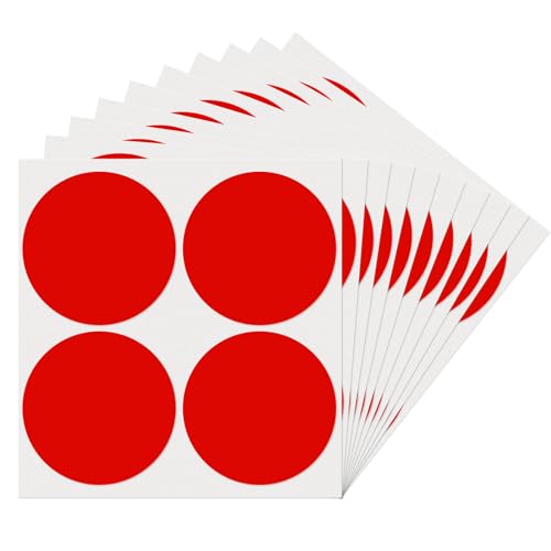 YIKIADA Rot Runde 100 mm Punktaufkleber Selbstklebende Markierungspunkte Wasserdicht Klebepunkte Aufkleber Kleine Farbkodierung Etiketten 40 Stück von YIKIADA