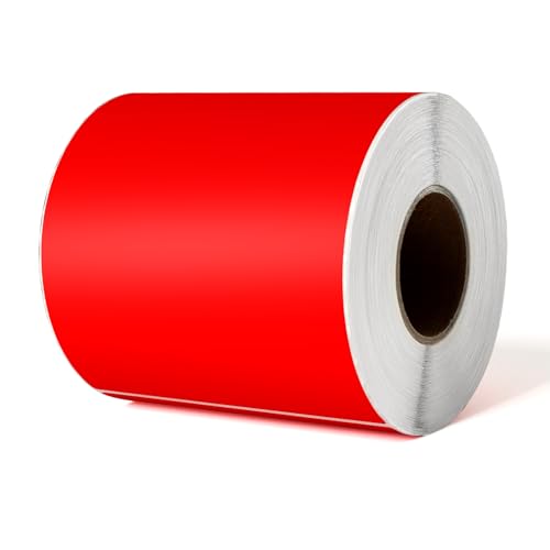 YIKIADA Rot Thermo-Etikett Vinyl 150 x 100 mm Rolle Perforierte Selbstklebend Thermodirekt Aufkleber Wasserdicht Versandetikette für Barcode QR Code 250 Stück von YIKIADA