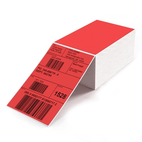 YIKIADA Rot Versandetiketten 4 X 6 Zoll Vinyl Selbstklebend Thermo Aufkleber Wasserdicht Perforierte Thermo Direkt Etiketten für Büro Lager Haus 500 Stück YIKIADA Rot Versandetiketten 4 X 6 Zoll Vinyl Selbstklebend Thermo Aufkleber Wasserdicht Perforierte Thermo Direkt Etiketten für Büro Lager Haus 500 Stück von YIKIADA