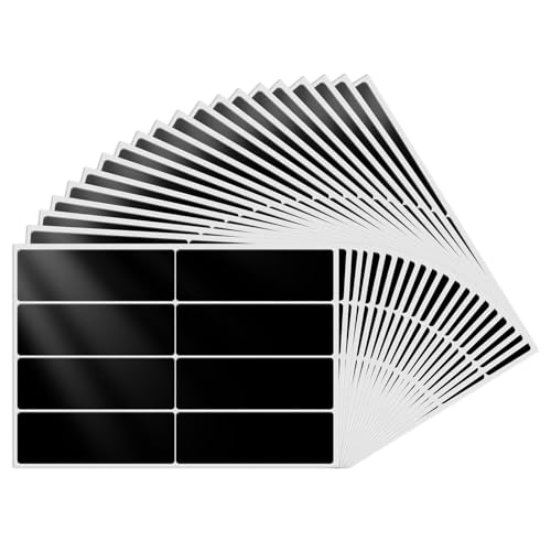 YIKIADA Schwarz Etiketten 75 x 25 mm Rechteckig Selbstklebend Klebeetiketten Wasserdicht Aufkleber für Marmelade Beschriften Adressetiketten 160 Stück von YIKIADA