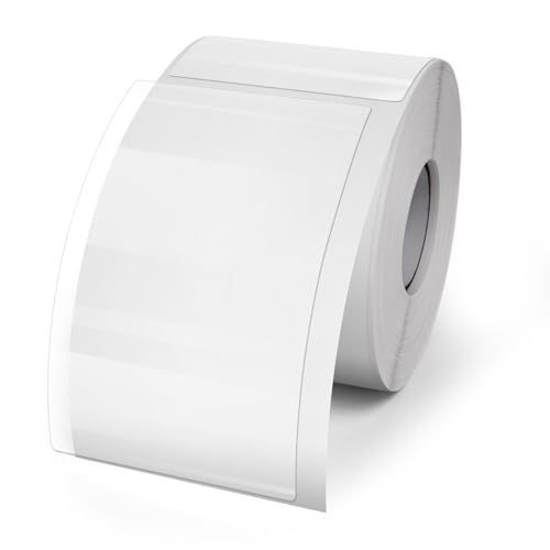 YIKIADA Transparente Etiketten 76 × 127 mm Rechteckig Klebepunkte Selbstklebende Etikettenschutz Wasserdichte Rolle Aufkleber für Umschläge Boxen Pakete Geschenke Verschlussetiketten 500 Stück von YIKIADA