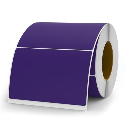 YIKIADA Violett 50 x 76 mm Selbstklebend Vinyl Farbige Aufkleber Wasserdichte Name Klebeetiketten Rolle für Umzug Büro Lager Haus 500 Stück von YIKIADA