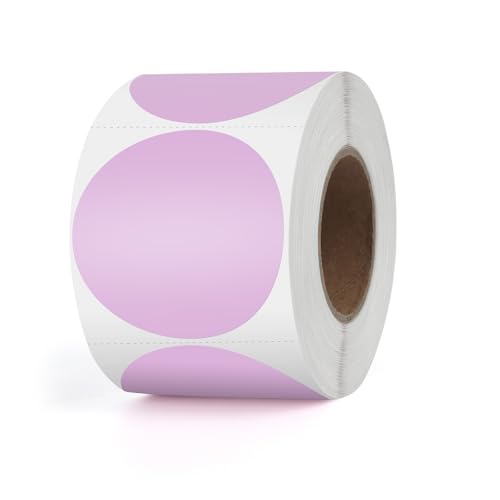 YIKIADA Violett Punkte Thermo-Etikett Vinyl 50 mm Selbstklebend Rolle Adressaufkleber Wasserdicht Drucker Aufkleber für Logo Barcode QR Code Inventar 500 Stück von YIKIADA