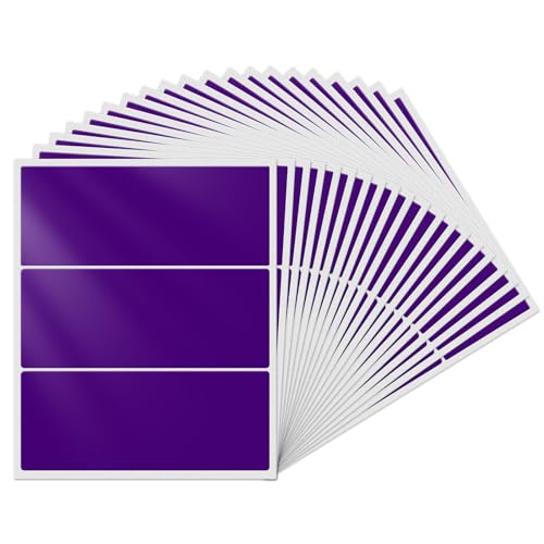 YIKIADA Violett Rechteckig Etiketten 102 × 51 mm Selbstklebend Groß Lager Klebeetiketten Wasserdicht Aufkleber für Marmelade Beschriften Adressetiketten 60 Stück von YIKIADA
