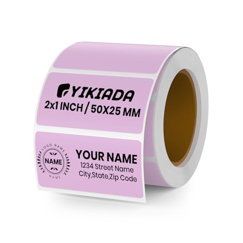 YIKIADA Violett Thermo-Etikett Vinyl 25 × 50 mm Rolle Rechteckig Selbstklebend Adressaufkleber Wasserdicht Aufkleber für Name Barcode QR Code DIY 500 Stück YIKIADA Violett Thermo-Etikett Vinyl 25 × 50 mm Rolle Rechteckig Selbstklebend Adressaufkleber Wasserdicht Aufkleber für Name Barcode QR Code DIY 500 Stück von YIKIADA