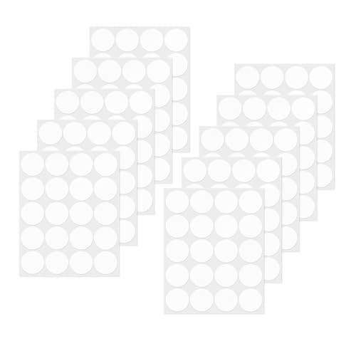 YIKIADA Weiß Klebepunkte Aufkleber 50 mm Vinyl Selbstklebende Abnehmbar Runde Etiketten Wasserdicht Punktaufkleber für Büro 200 Stück von YIKIADA